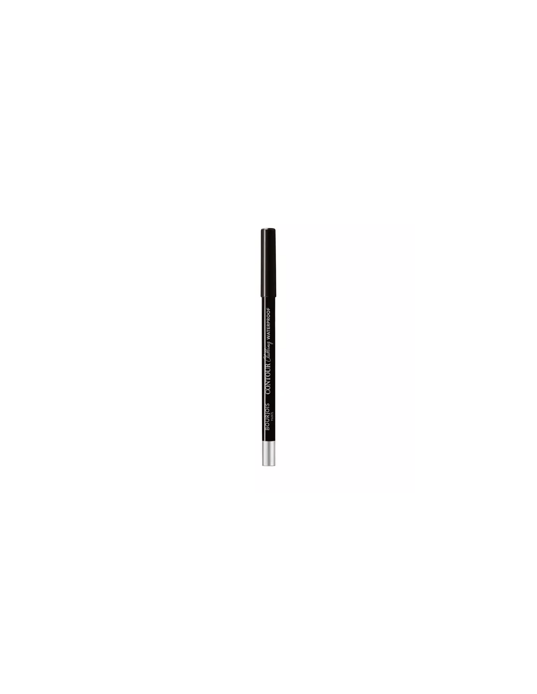 Bourjois Contour Clubbing waterproof eye eyeliner in Ultra Black, 1.2g, with a close-up of the sleek black pencil tip.