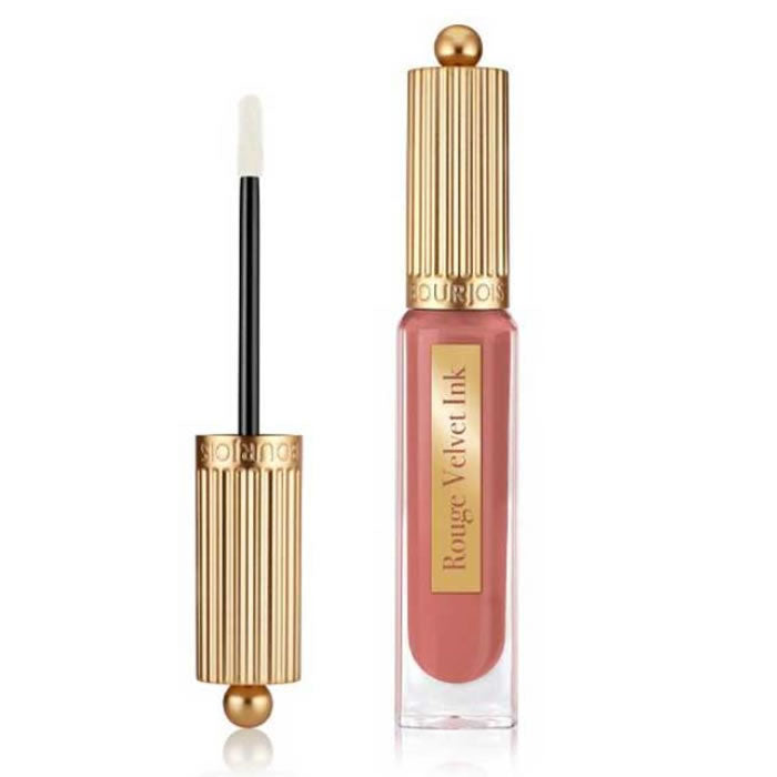 Bourjois Rouge Velvet Ink 06 Rose & Merveille liquid lipstick in 3.5ml tube, displayed in a sleek packaging shot.