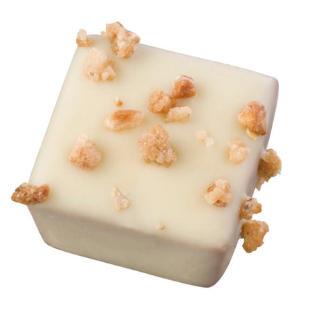 Jag Couture London Brel white chocolate praline with brésilienne, 13.5g, showcasing the elegant handcrafted confection.