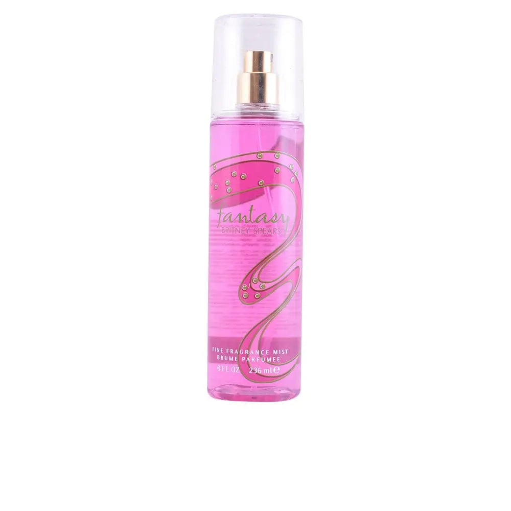 Britney Spears Fantasy Fine Fragrance Mist 236ml by Jag Couture London New York, featuring a clear spray bottle with floral accents.