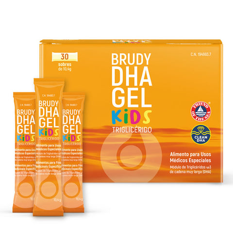 Jag Couture London - New York Brudy DHA Gel for Kids, 30 sticks, showing the gel sticks in a box on a white background.