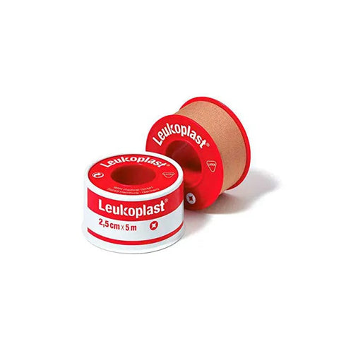 Flesh-colored Leukoplast plaster by BSN Medical, 2.5cm x 5m, suitable for medical wound dressing and skin protection.
