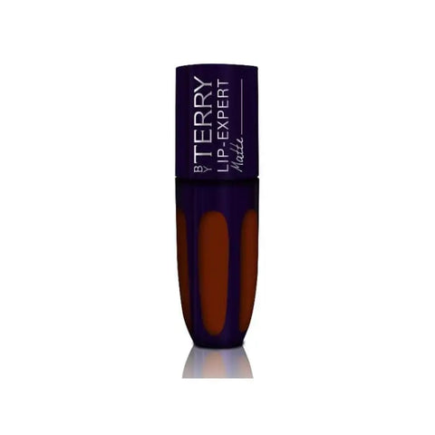 By Terry Lip Expert Matte 5 Flirty Brown lipstick in a sleek tube, showcasing its warm brown shade and smooth matte finish.