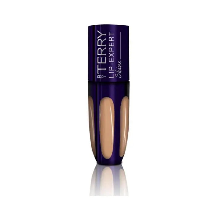 By Terry Lip Expert Shine 1 Baby Beige lipstick open showing glossy nude shade, held in hand against neutral background
