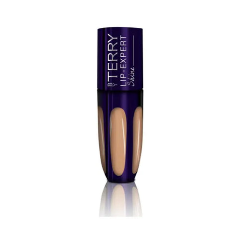 By Terry Lip Expert Shine 1 Baby Beige lip gloss on model's lips, showcasing glossy finish and natural beige color.