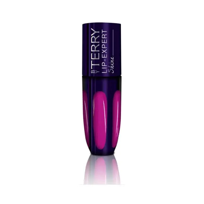 By Terry Lip Expert Shine in shade 12 Gypsy Chic, showcasing a glossy pink lipstick on a neutral background
