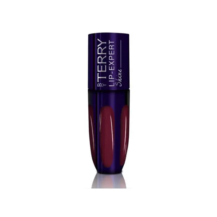 By Terry Lip Expert Shine 7 Cherry Wine lip gloss with a glossy red finish, featuring the product in a sleek tube.