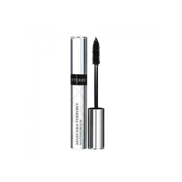 By Terry Mascara Terrybly Waterproof Black in 8ml, featuring a sleek tube and applicator for dramatic, water-resistant lashes.