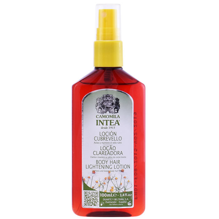 Jag Couture London New York Camomila Intea body hair lightening lotion spray in 100ml bottle, showing the product and packaging.