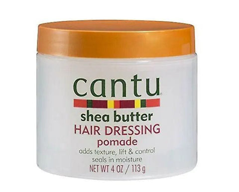 Jag Couture London New York Cantu Shea Butter Hair Dressing Pomade in 113g jar with a smooth, creamy texture and natural shine.