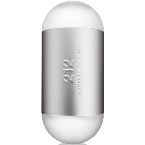 Carolina Herrera 212 NYC Eau De Toilette spray in 100ml bottle, featuring sleek design and vibrant branding.
