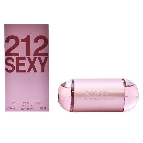 Carolina Herrera 212 Sexy Eau De Perfume Spray 60ml, elegant bottle with floral and citrus accents, on a sleek background