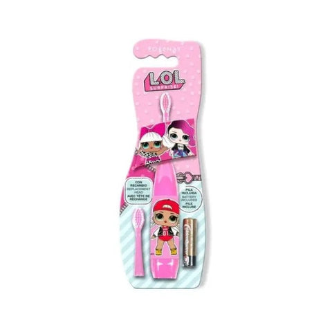 Cartoon LOL Surprise electric toothbrush by Jag Couture London New York, featuring colorful LOL Surprise character design.