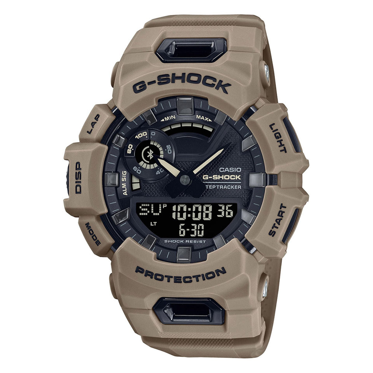 Casio GBA-900UU-5AER smartwatch with black strap and digital display, featuring sporty design and multiple functions.
