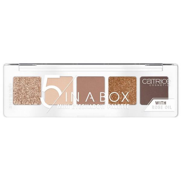 Catrice 5 In A Box Mini Eyeshadow Palette in Soft Rose Look with pink and neutral shades, by Jag Couture London - New York.