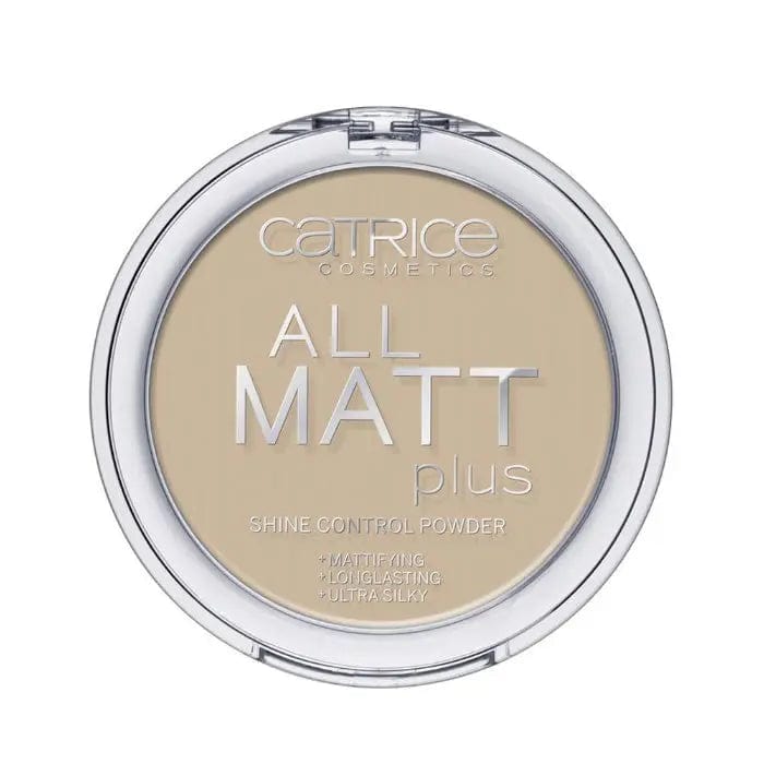 Catrice All Matt Plus Shine Control Powder in 030 Warm Beige, 10g, featuring a compact with matte finish and shine control properties.
