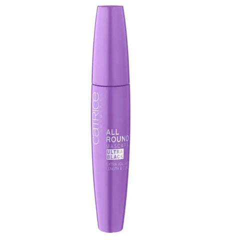 Catrice Allround Mascara in Blackest Carbon Black, 11ml, showing the mascara wand and tube with black packaging and brand logo.