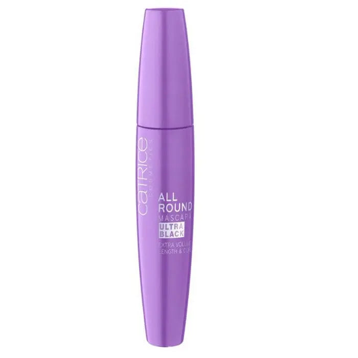 Catrice Allround Mascara in Blackest Carbon Black, 11ml, showcasing the mascara wand and sleek black packaging.