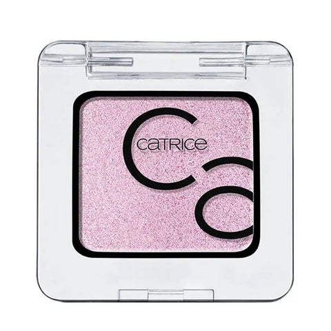 Catrice Art Couleurs Eyeshadow in Silicon Violet with vibrant purple and violet shades, showcased in a sleek compact.