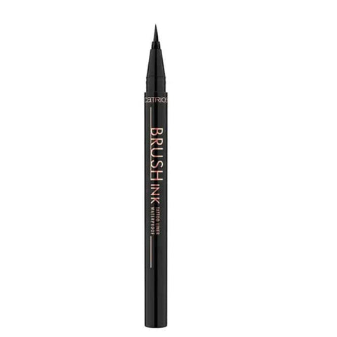 Catrice Brush Ink Tatto Liner Waterproof in black, applied as a precise eyeliner on the eyelid, from Jag Couture London - New York.