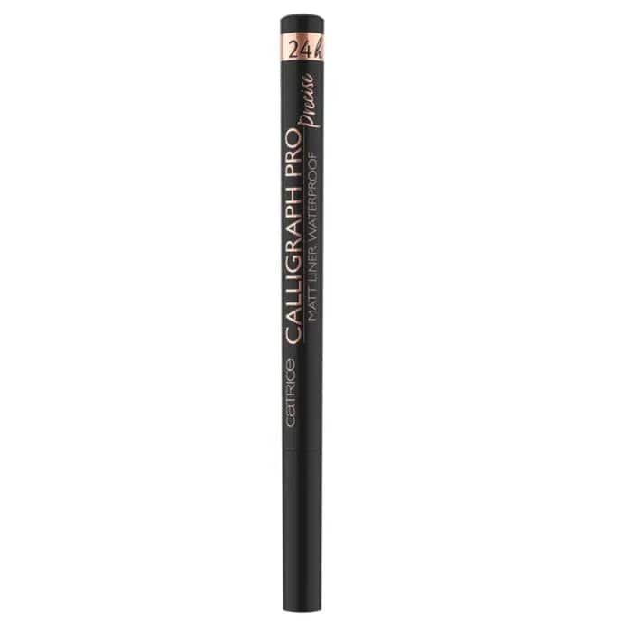 Catrice Calligraph Pro Precise 24h Matt Waterproof Liner in 010 Intense Black, with a sleek black eyeliner pen tip.