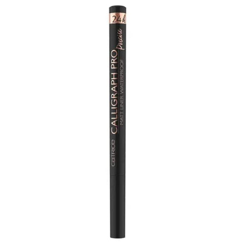 Catrice Calligraph Pro Precise 24h Matt Waterproof Liner in 010 Intense Black, with a sleek black eyeliner pen tip.