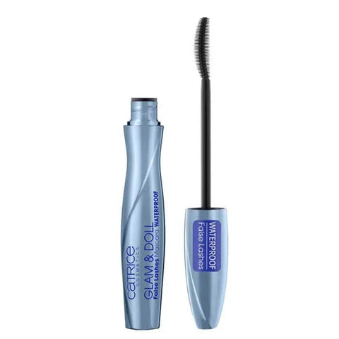 Catrice Glam & Doll False Lashes Mascara WP 010 Ultra Black in 10ml tube, black mascara with volumizing brush, by Jag Couture London.