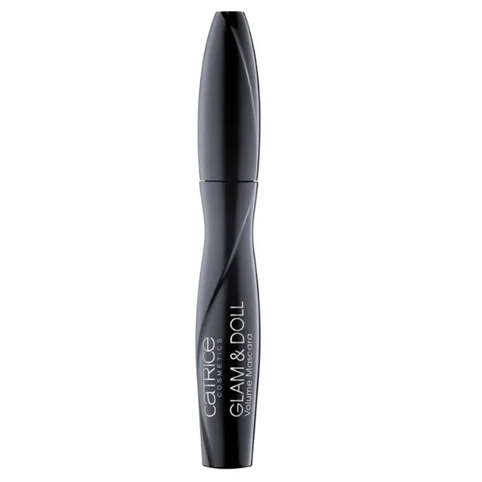 Catrice Glam & Doll Volume Mascara 010 Ultra Black in 10ml tube, designed to enhance lashes with bold, volumizing black color.