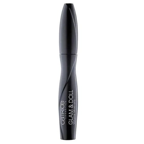 Catrice Glam & Doll Volume Mascara 010 Ultra Black in 10ml tube, showing the black mascara wand and packaging.