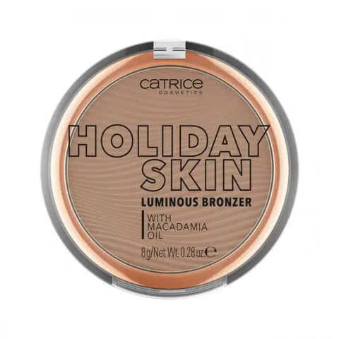 Catrice Holiday Skin Luminous Bronzer 020 Off to The Island in a compact with a shimmering finish and warm bronzing shades.