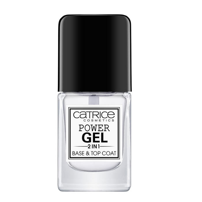 Jag Couture London New York Catrice Power Gel 2-in-1 Base and Top Coat in 10.5ml bottle, showing the sleek product packaging.