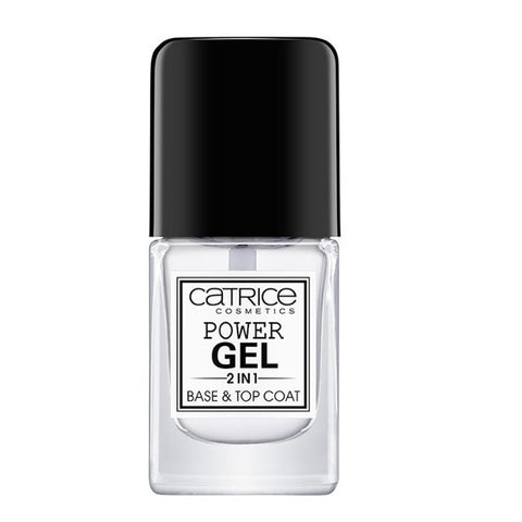 Jag Couture London New York Catrice Power Gel 2-in-1 Base and Top Coat in 10.5ml bottle, showing the sleek product packaging.