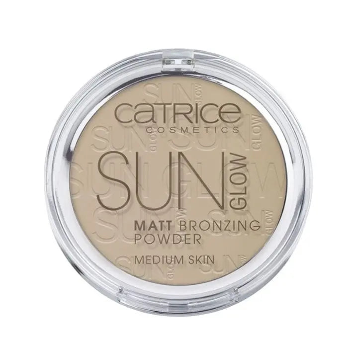 Catrice Sun Glow Matt Bronzing Powder in 030 Medium Bronze, 9.5g, featuring a smooth matte finish and warm bronze shade.