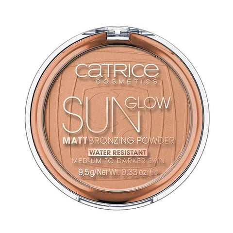 Catrice Sun Glow Matt Bronzing Powder 035 Universal Bronze, 9.5g, in a compact with a matte finish for a natural sun-kissed look