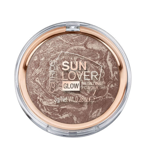 Catrice Sun Lover Glow Bronzing Powder in 010 Sun Kissed Bronze, featuring a compact bronzer with a sun-kissed glow finish.