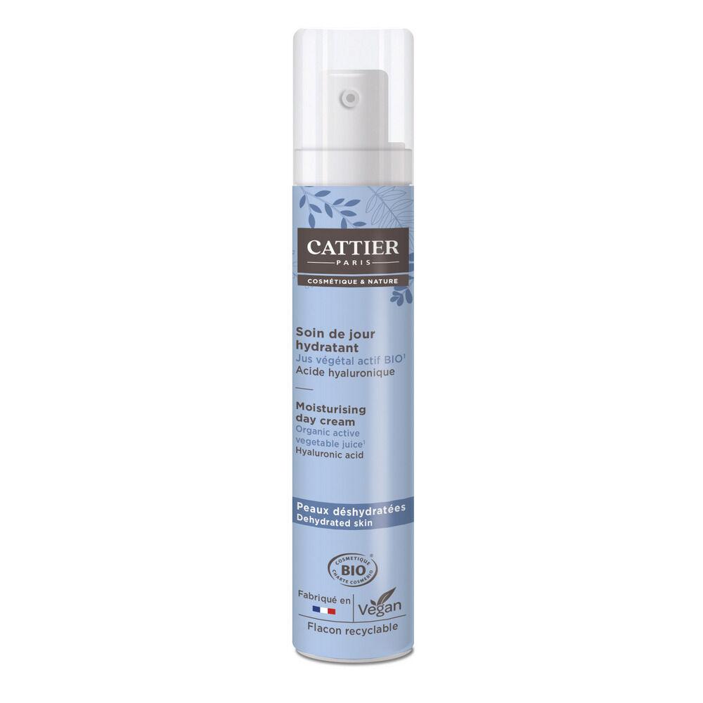 Hydrating Cattier Paris moisturizer in a 50ml jar, displayed with a clean, minimalist background and natural lighting.