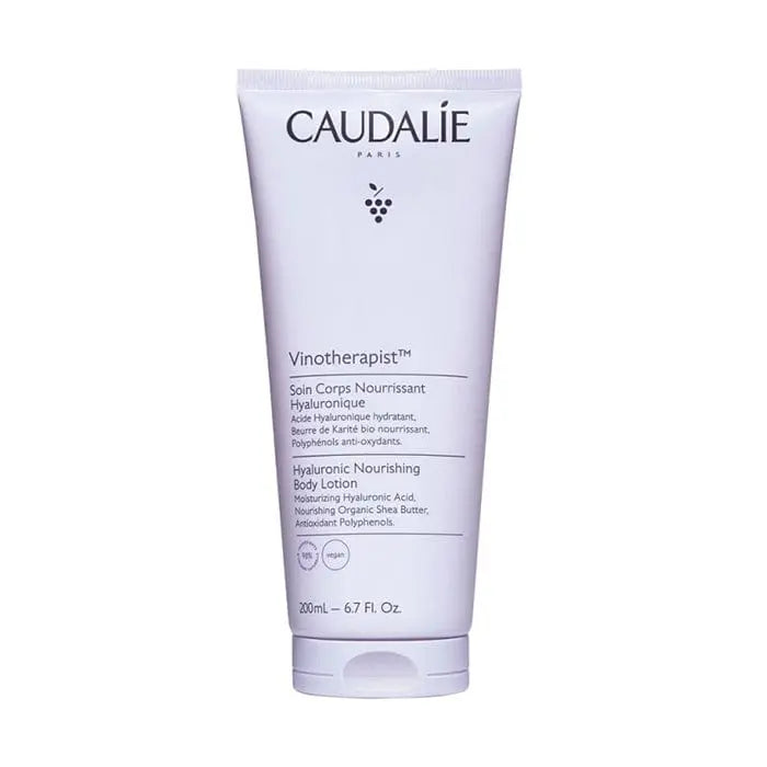 Caudalie Vinotherapist Nourishing Body Care 200ml bottle with elegant packaging, displayed on a neutral background.