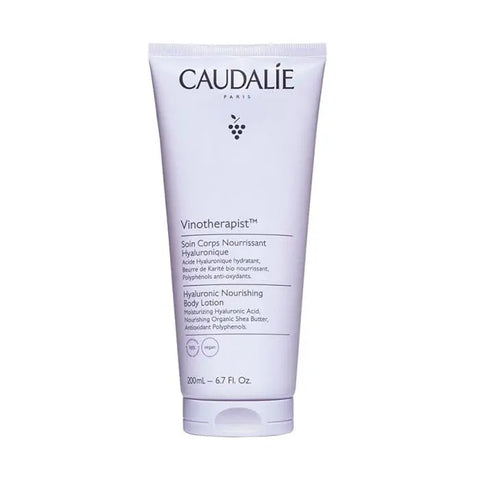 Caudalie Vinotherapist Nourishing Body Care 200ml bottle with elegant label, skin-friendly moisturizer for smooth, hydrated skin.