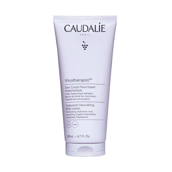 Caudalie Vinotherapist Nourishing Body Care bottle, 200ml, with elegant packaging and natural skincare branding from Jag Couture London.