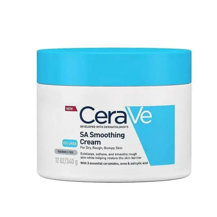 Jag Couture London New York Cerave SA Smoothing Cream for rough skin, 340g, nourishing moisturizer with exfoliating properties.