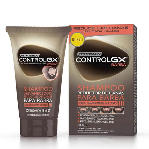 Jag Couture London Just For Men Control Gx Grey Hair Reducer shampoo for men, 118ml, reducing grey hair and controlling hair color.