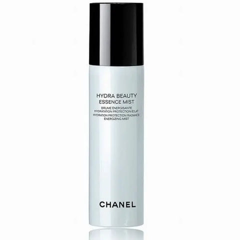 Chanel Hydra Beauty Essence Mist 48g bottle with clear spray top, displayed on a neutral background.