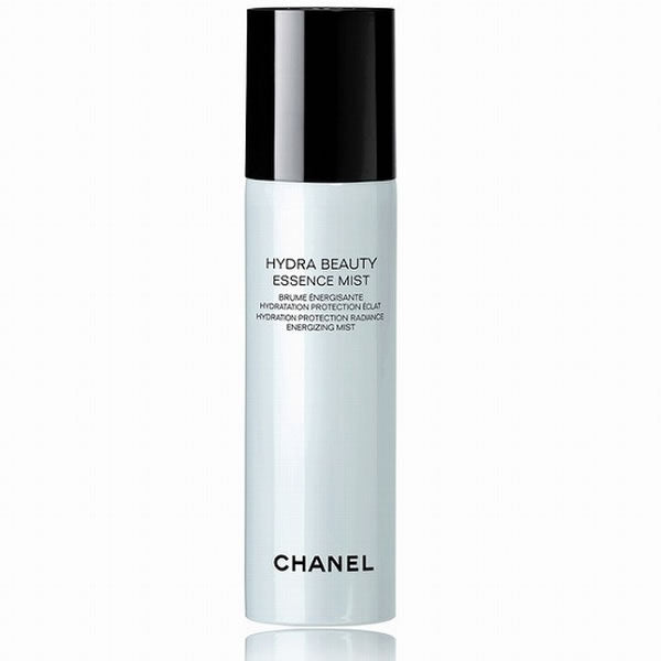 Chanel Hydra Beauty Essence Mist 48g in clear spray bottle, hydrating skincare product from Jag Couture London - New York.