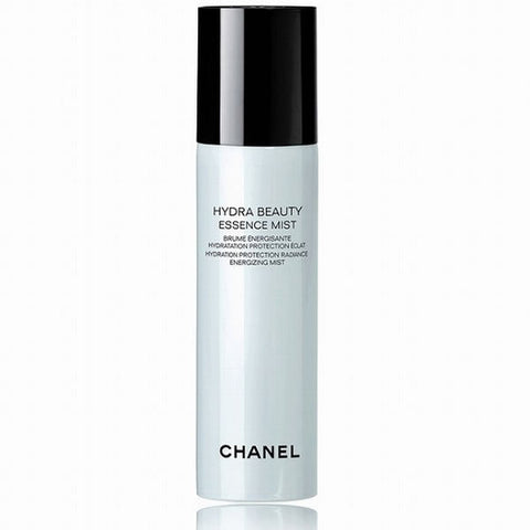 Chanel Hydra Beauty Essence Mist 48g in clear spray bottle, hydrating skincare product from Jag Couture London - New York.
