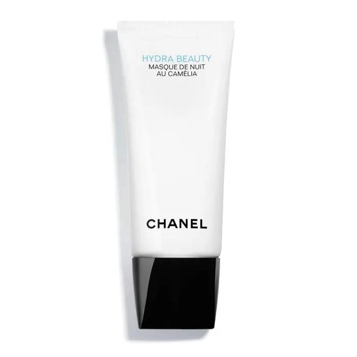 Chanel Hydra Beauty Masque de Nuit au Camélia 100ml jar with a luxurious cream texture for deep hydration and night skincare.
