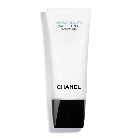 Chanel Hydra Beauty Masque de Nuit au Camélia 100ml jar with a luxurious cream texture for deep hydration and night skincare.