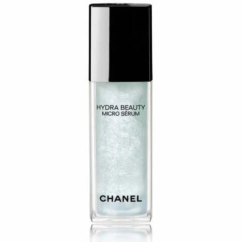 Jag Couture London - New York Chanel Hydra Beauty Micro Serum 30ml bottle with sleek packaging and applicator for radiant skin.