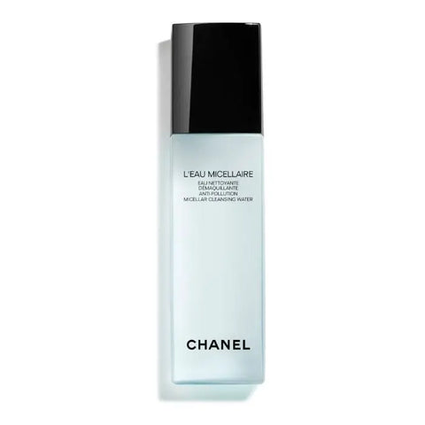 Chanel L'Eau Micellaire Micellar Cleansing Water in a 150ml bottle, featuring clear liquid and minimalist packaging.