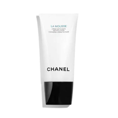 Jag Couture London New York Chanel La Mousse Cleansing Cream-To-Foam 150ml in a sleek tube with a pump dispenser