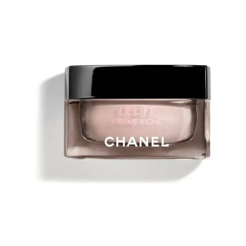 Chanel Le Lift Crème Riche 50ml jar with luxurious cream for rejuvenating skincare, displayed on a clean background.